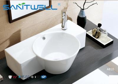 Cor branca superior contrária Art Basins Vanity Bowl Bathroom cerâmico da bacia de lavagem do círculo AB10