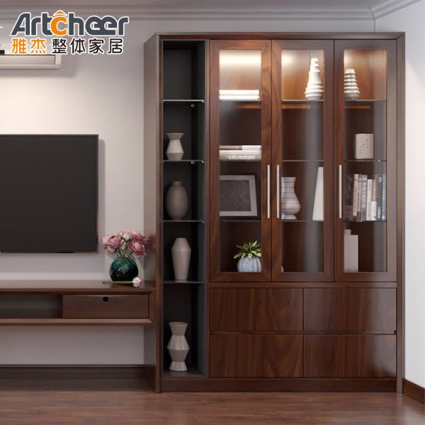Rustic Style TV Cabinet with Melamine Finish and Customized Size for Modern Living Rooms