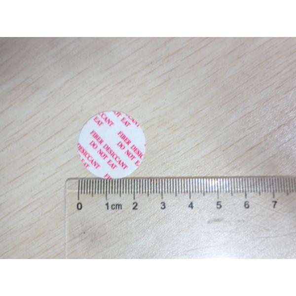 Biodegradable Fiber Desiccant , Round Shaped Moisture Absorbent Packs For Pharmaceuticals