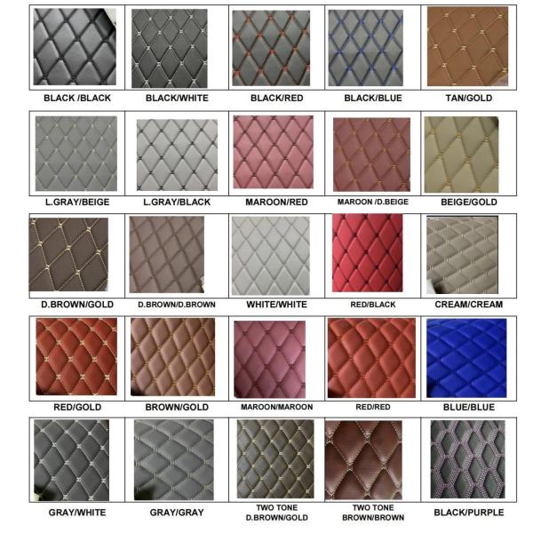 Car Footmat PVC Faux Leather Material Diamond Embroidery PVC Sponge Leather