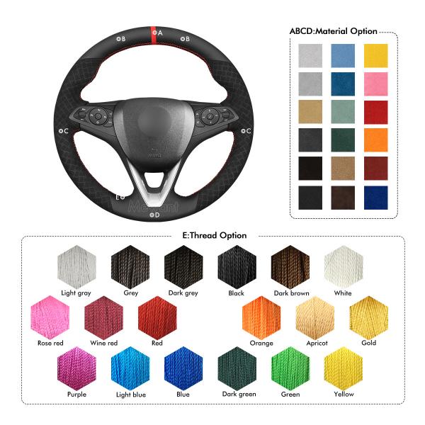 MEWANT New Design Stitch Steering Wheel Cover For Opel Astra K Corsa E Crossland X Insignia B Country Tourer KARL Zafira C