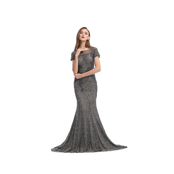 Modern Mermaid Muslim See Through Dress Tulle And Lace Fabric Sleeveless