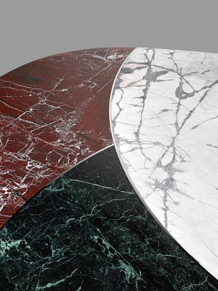 JASON Modern Dining Room Tables With Unique Oval Marble Top Composed