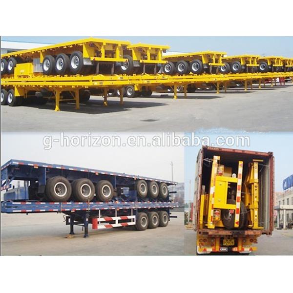 20ft 40ft Flat Bed Semi Trailer with 60 Ton Carry Capacity Flatbed Tractor Trailer