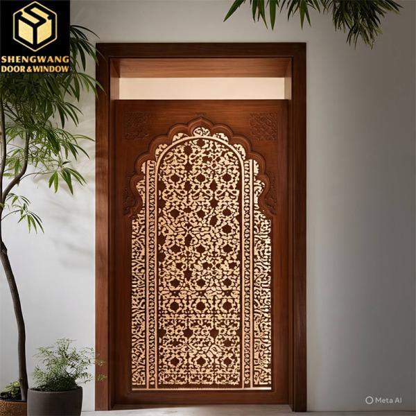 Grey Customized Residential Copper Door Swing Left Steel Entrance Door