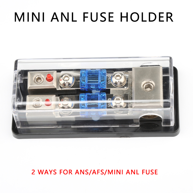 2 Way Car Fuses Box Holder 8GA AFS Mini ANL Fuse Block для 60A с светодиодным индикатором