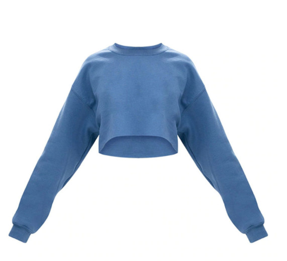 Knitted fabric Women Crop Top Sweatshirt