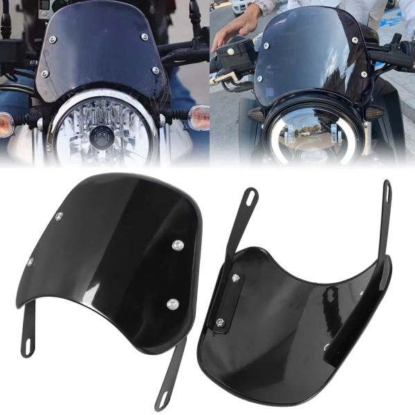 Easy Assembly Motorcycle Windshield Deflector for Various Models Including for Honda and for Kawasaki with 5 7 Inch Lights
