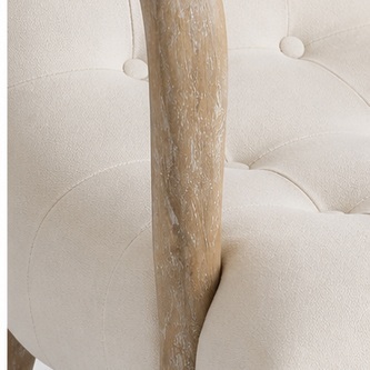 Transitional Tufted Upholstered Wood Armchair  LGW-405