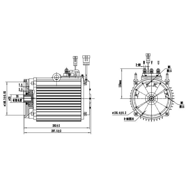 Well-balanced Rotor 6.3kW AC Motor For Electric Golf Cart