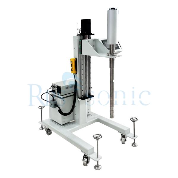 Ultrasonic metal melting homogenizer machine for liquid processor with lifting stand