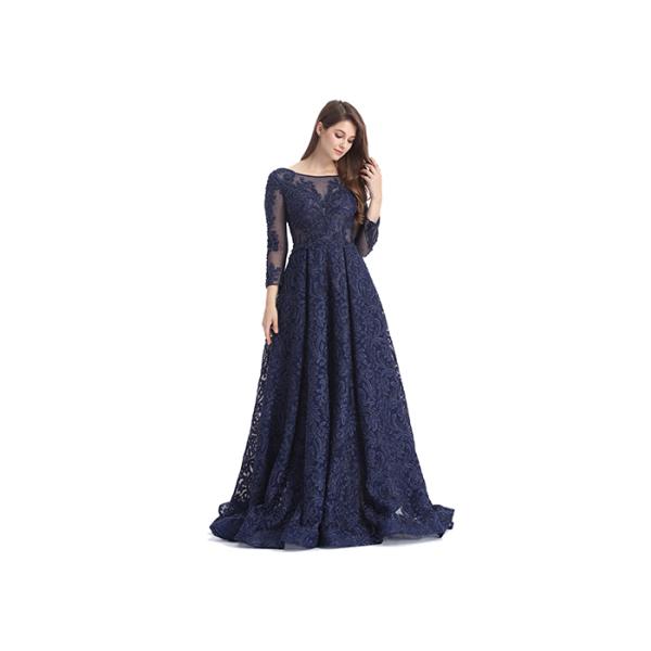 Off Shoulder Sweetheart Muslim Evening Dress Lace Fabric Fully Lined