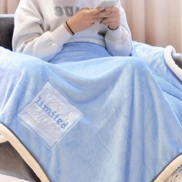 Luxury Blue 30x40 Heavy Plush Throw Blanket Thick Flannel Fleece Baby For Baby Cot