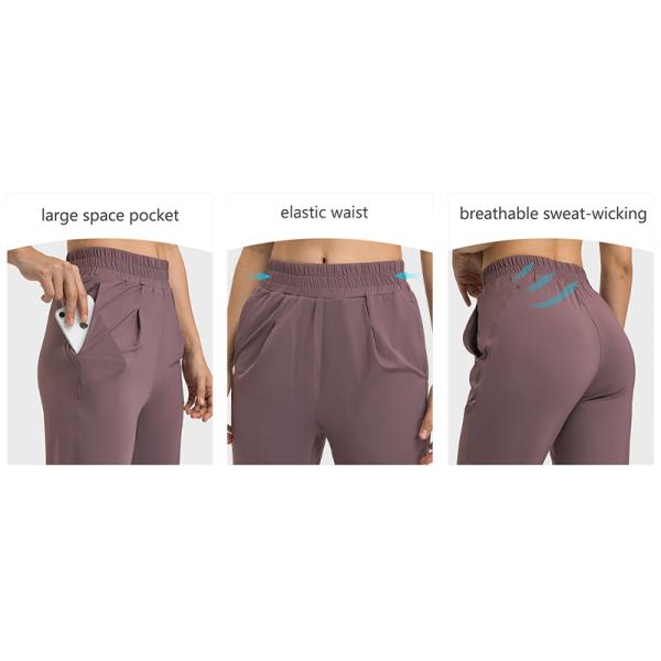 Elastic Waist Yoga Sports Pockets Jogger Pants Women Workout Running Trouser