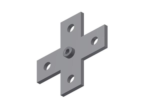 Flat Plate Fitting Cross With M10 Nut