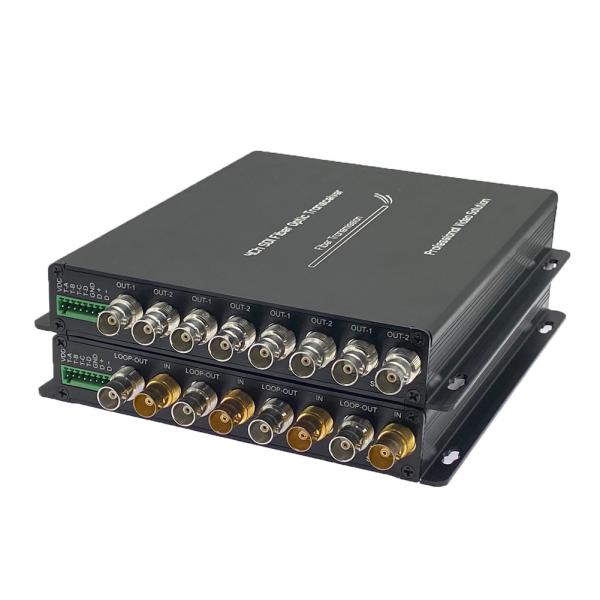 Convertisseur de fibres 3G-SDI à 4 canaux avec RS485 et Tally