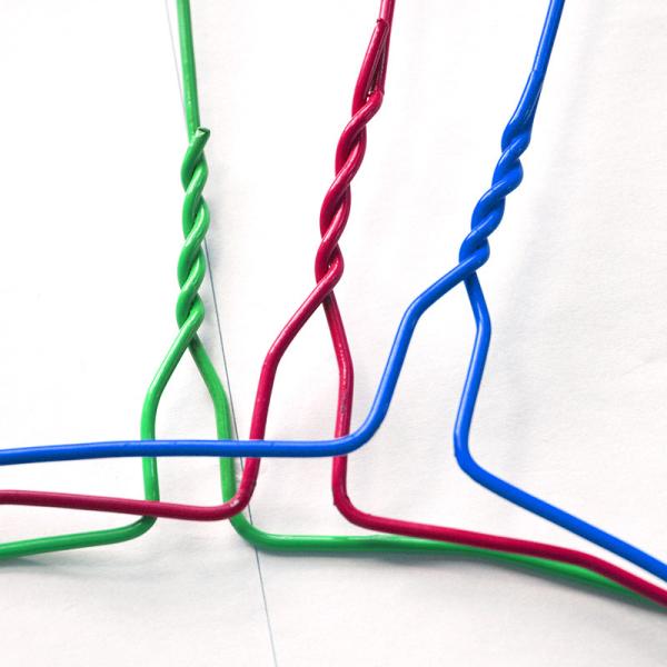 Metal Wire Disposable Q235 Blue Coat Hangers In Bulk