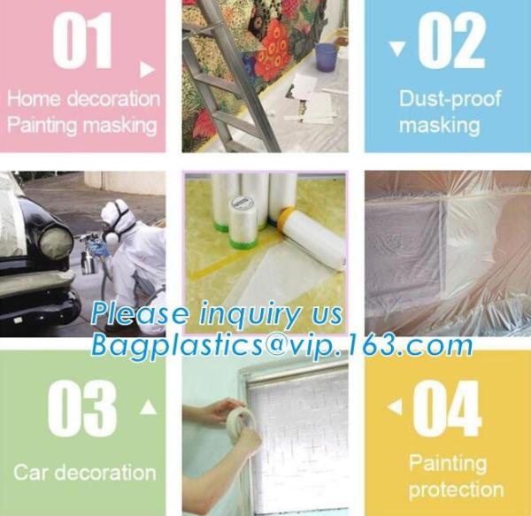 Tape And Drape, Pre-Taped Masking Film For Automotive Painting Covering, Assorted Masking Paper, Automotive Best Masking