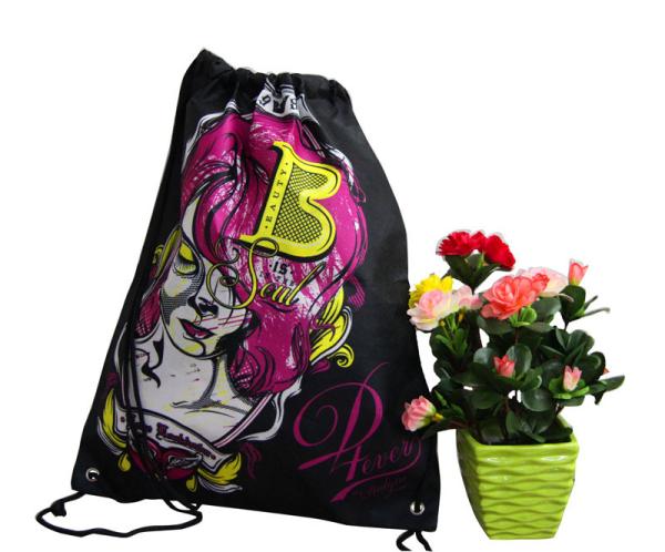 Colorful 75g Unwoven Drawstring Back Bag, Non Woven Carry Bag For Advertising, Gift
