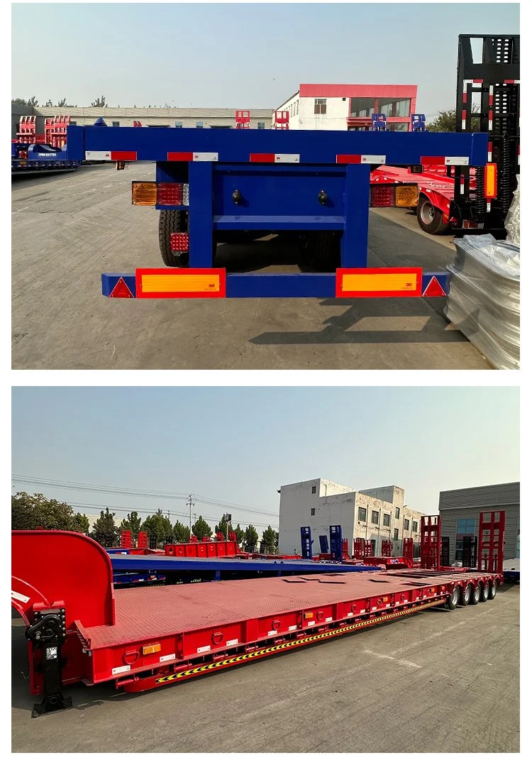 Прицеп для грузовых автомобилей, полуприцеп с плоской кроватью, грузоподъемностью 30-60 тонн и большой камерой с 1 коробкой инструментов