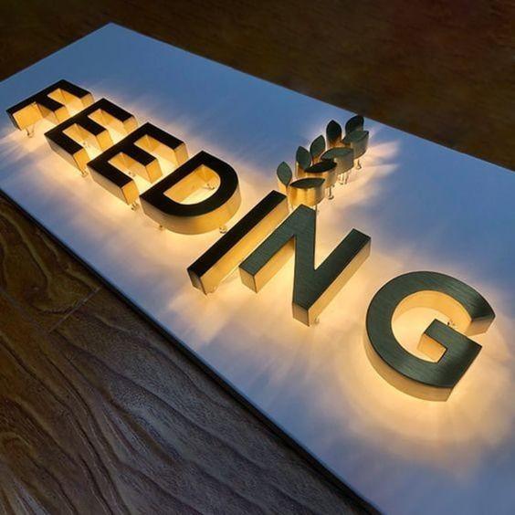 12V LED Strips Acrylic Stainless Steel Lettering Custom Business Outdoor Signs