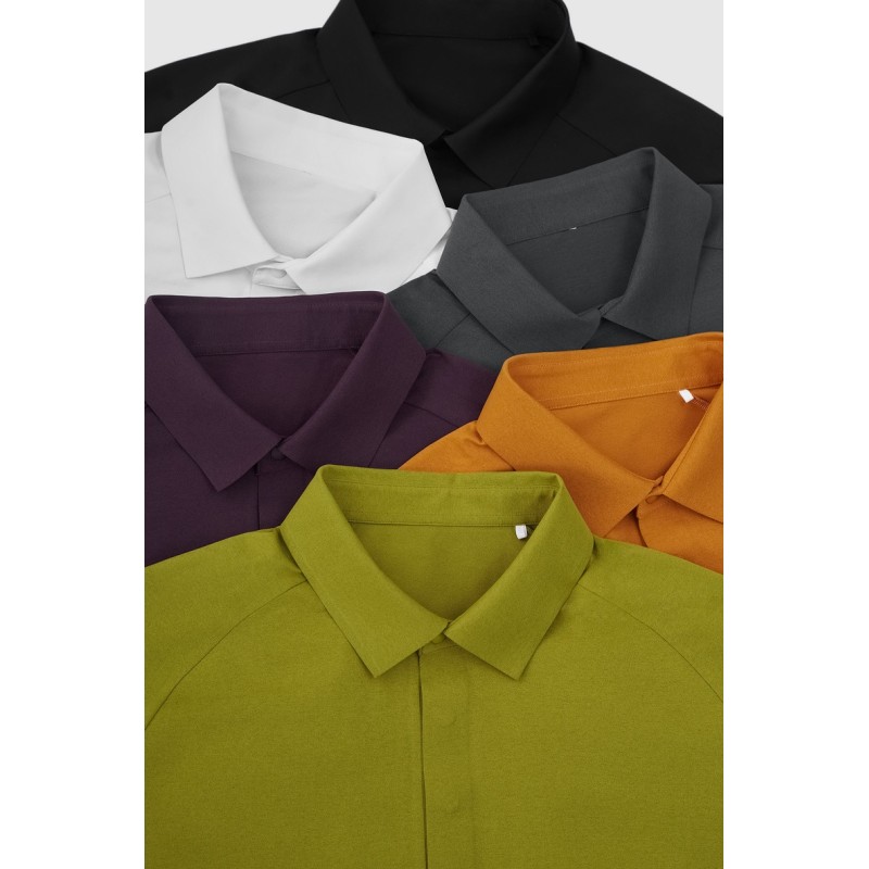 Customizable Sporty Blank Men's Solid Mint Knitted Short-Sleeve Shirt Quick Dry Breathable New Arrival Spring/Summer 2026