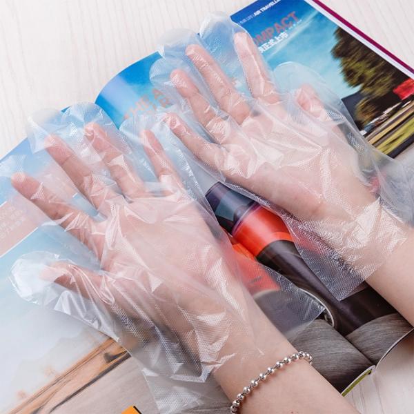 Plastic Polythene PE Disposable Medical Gloves Food Safe Universal Size Eco Friendly
