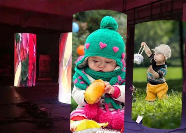 1000 Nits P3 SMD Indoor Advertising LED Display Signs Soft Flexible 360 Degree Module