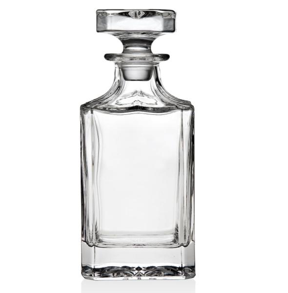 Decantador de bebidas industriais transparentes para gravação de uísque em vidro de cristal de forma única