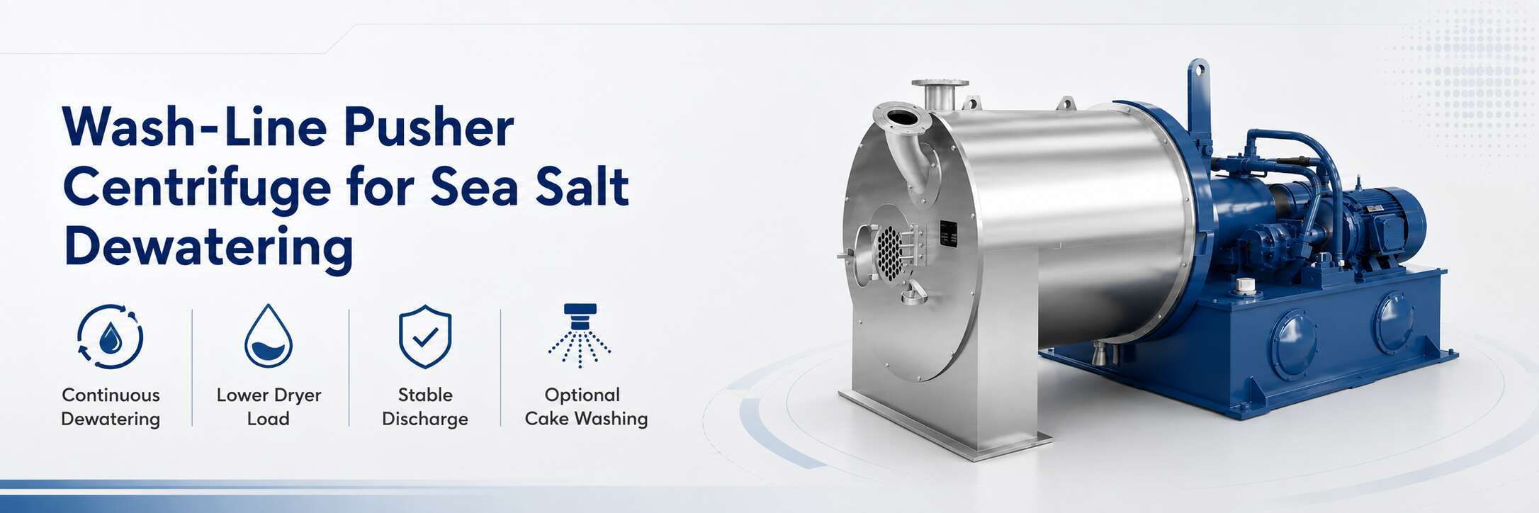 Wash-Line Pusher Centrifuge for Sea Salt Dewatering
