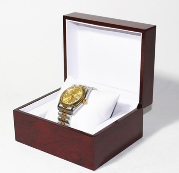 Classic Jewelry Wooden Box With White Leather Pillow  , Wooden Watch Box