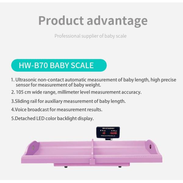 Infant Weight and Height Measuring Scale with 129*50*30CM Product Size Accurate Results