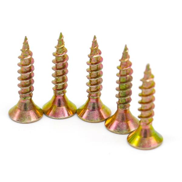 Phil Driver Countersunk Head Self Tapping Yellow Zinc Plated Furniture Chipboard Screw