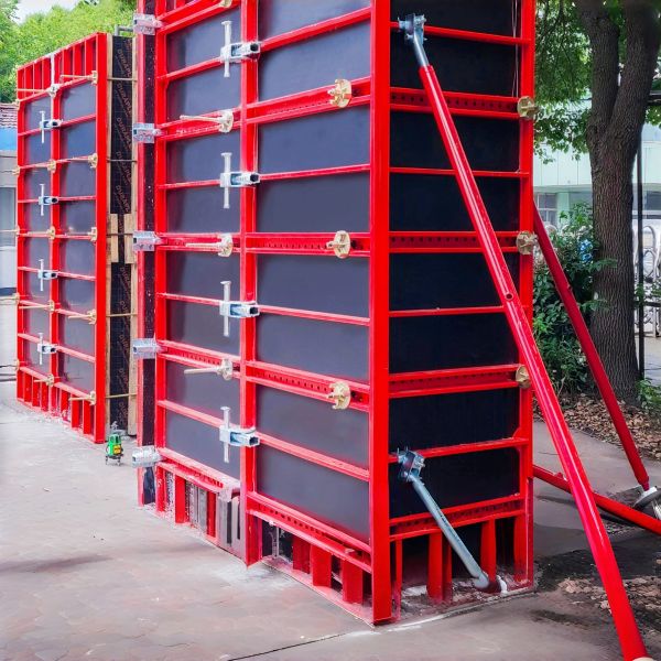 Customized Steel Frame Formwork Red Metal Concrete Formwork For Water Treatment Plants And Heavy Civil Works