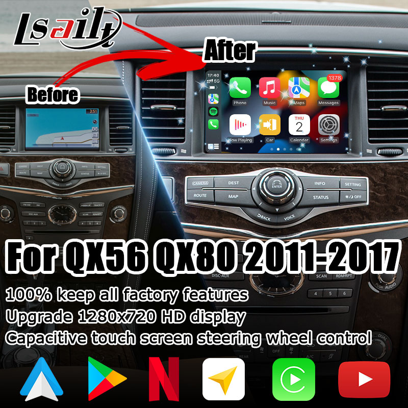 Infiniti QX80 QX56 Z62 carplay android авто многопальцевый HD сенсорный экран upgarde IT08