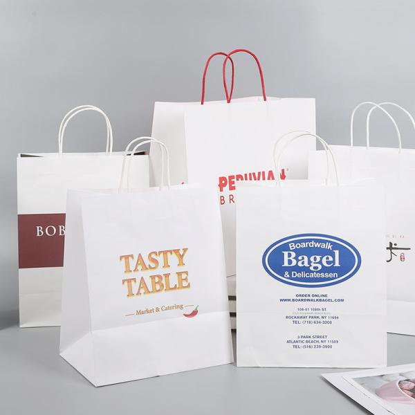 Embalagens de alimentos e lanches Manutenção de comprimento de mão Bolsas de papel kraft biodegradáveis impressas sob medida