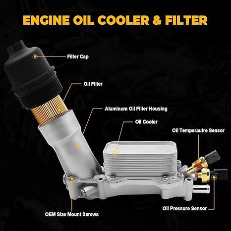 926-876 926-959 Alumínio Filtro de óleo do motor Kit de montagem do gabinete com refrigerador de óleo V6 Compatível com 2011-2016 Chrysler 20