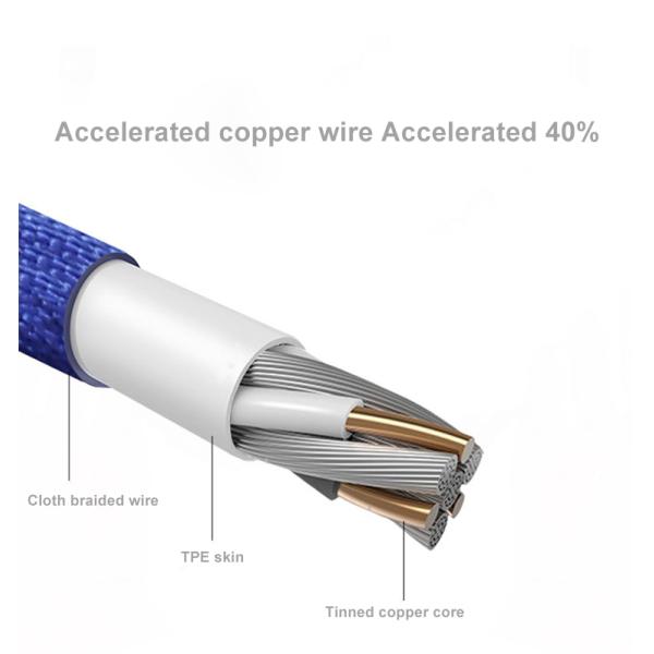 Original Cable de dados Micro USB preto 6ft Long Nylon Trilhado Para Telefone Móvel MP3