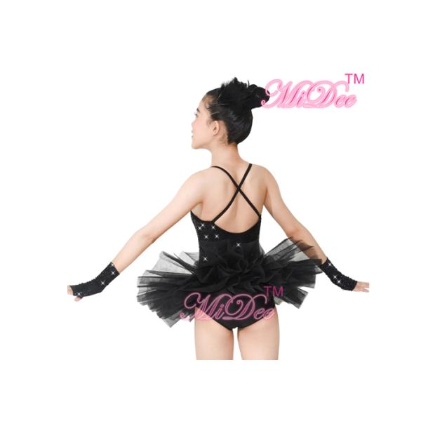 Ballet Tutu Dress Ballerina Dance Costumes 2 Pieces Camisole Sequin Feather