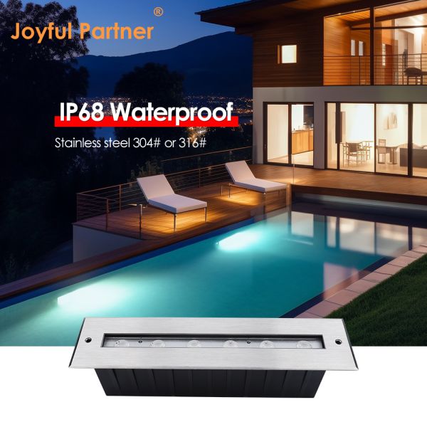 Underwater Light Linear 6X2W RGB3in1 Anti-Corrosion Stainless Steel 316 IP68 Waterproof