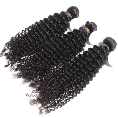 Cor natural de trama do dobro malaio encaracolado perverso das extensões do cabelo