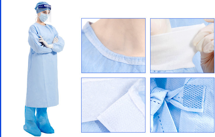 AAMI Level 4 Spunlace Surgical Gown with Hydrostatic Pressure Resistance > 100 cm H₂O for High-Risk Surgeries