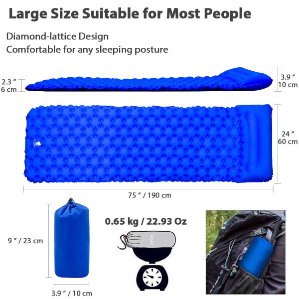 Air Mattress 40D Nylon Inflatable Sleeping Pad
