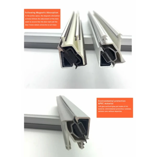 Wooden Door Silent Magnetic Suction Strip Door Magnetic Door Frame PVC Soft and Hard Composite Mute Bar