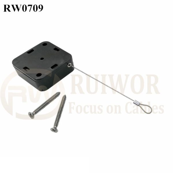 RW0709 Square Retractable Cable Plus Size Customizable Fixed Loop End For Retail Display Protection