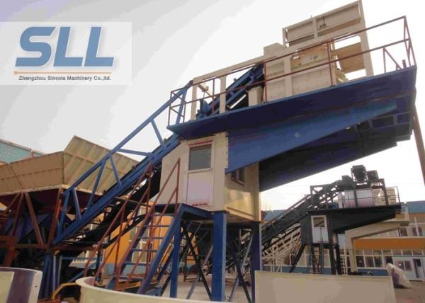 Wet Mix Portable Cement Batch Plant / Mobile Concrete Mixing Plant Without Cement Silo