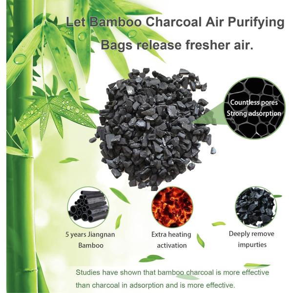 Solid Bamboo Charcoal Air Freshener Bag for Refrigerator Deodorizing 500g*4 Pack