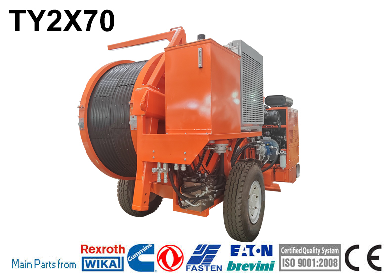 Transmission Line Stringing Equipment Hydraulic Cable Tensioner With Conductor Clamp