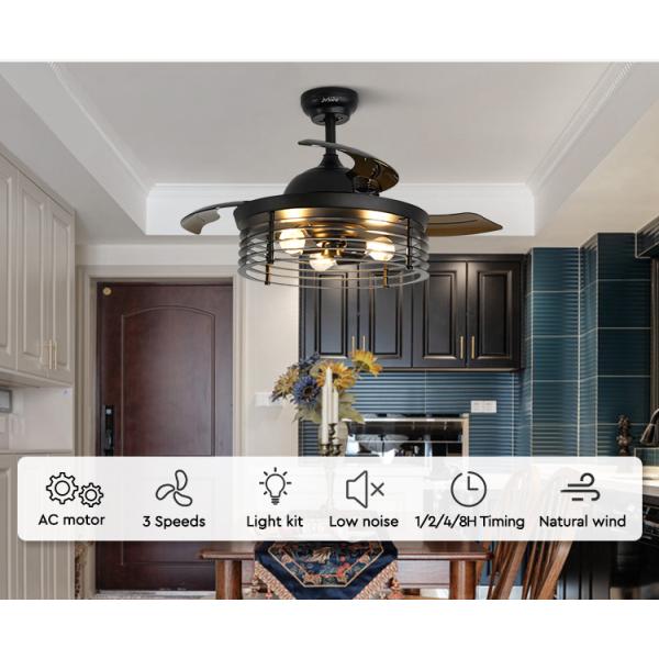 Ventilador de teto de quinta sem lâmina com luz industrial pequena e moderna