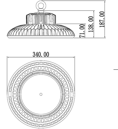 Commercial UFO LED High Bay Light 100W For Garage / Workshop Lighting 85-265V